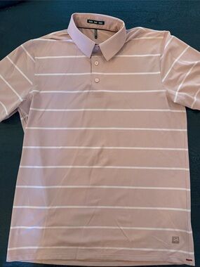 Sun Day Red Men's Salmon Stripe Polo Shirt